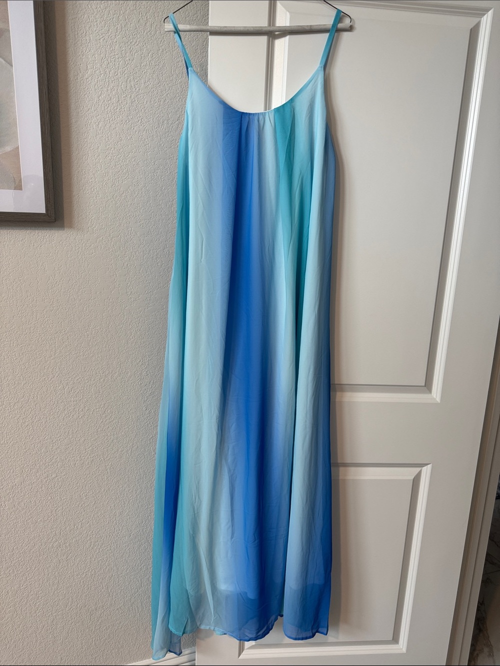 Pink Lily Blue Ombre Slip Maxi Dress